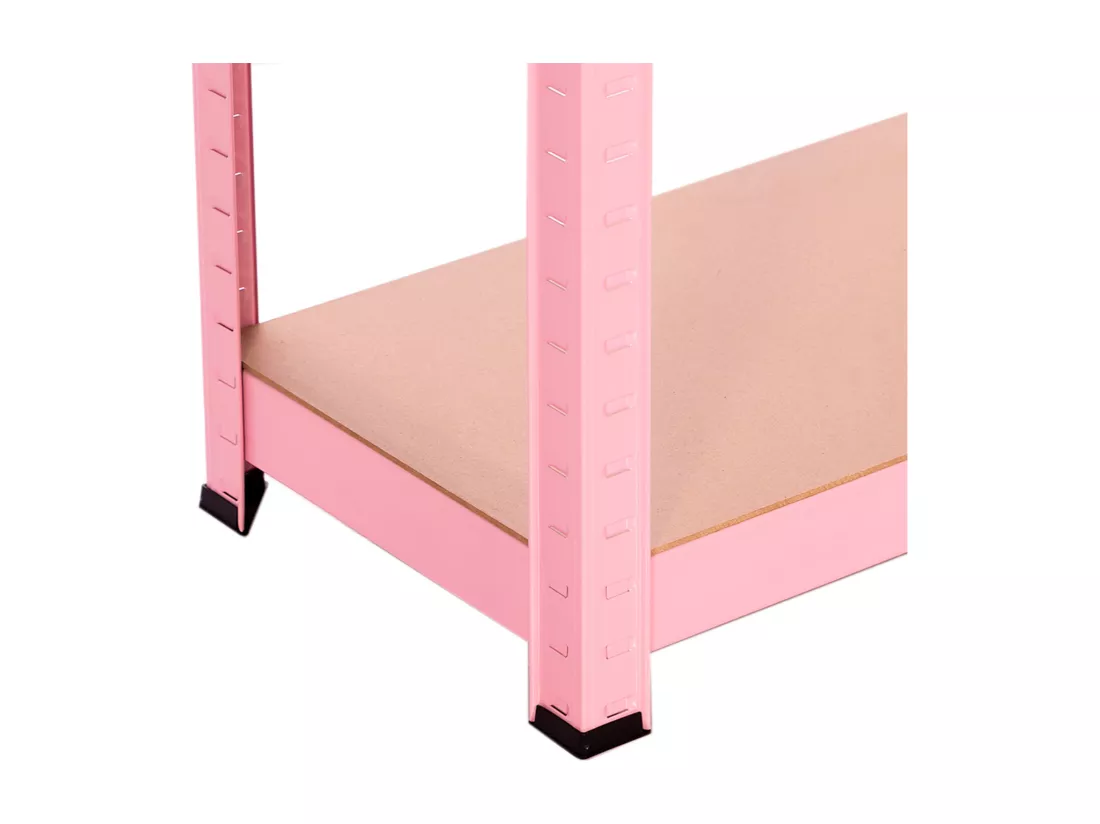 Pack 2 Etagères Métalliques avec 4 Etagères Ajustables 148x60x30cm 240 Kg Rose Thinia Home