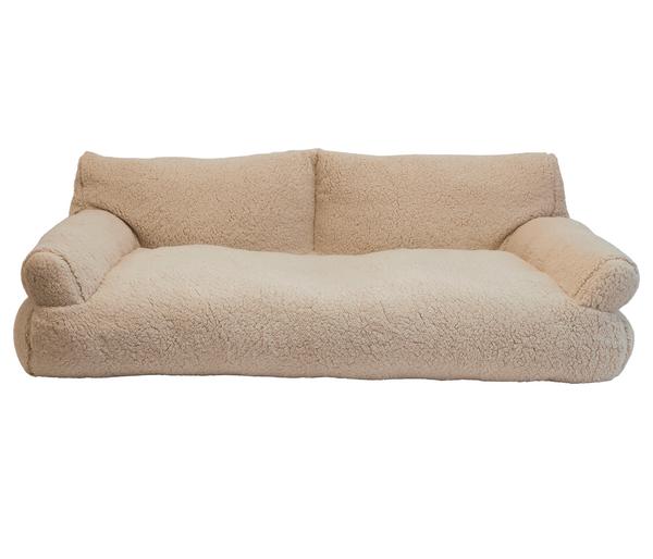 Nobby Plüschsofa Teddy, rechteckig, hellgrau