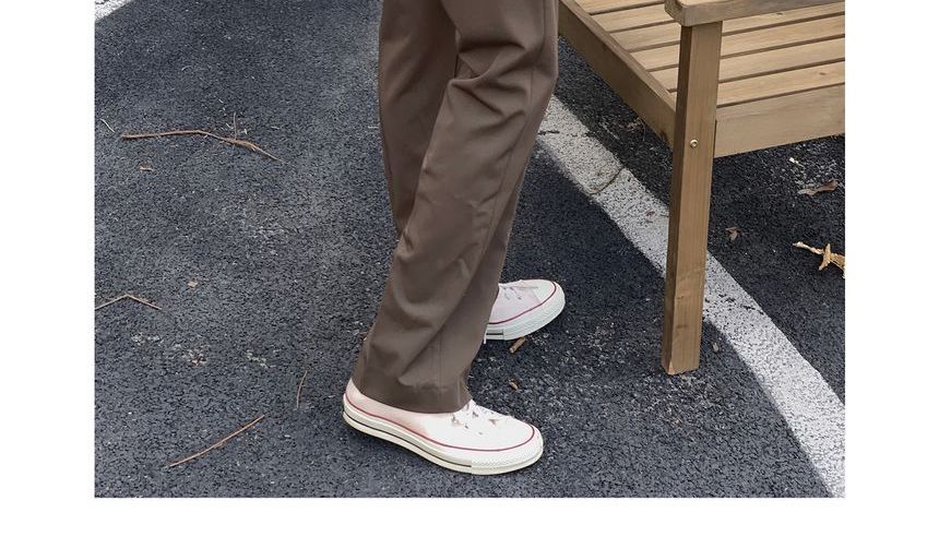 Savenne - Mid Rise Plain Straight Leg Dress Pants