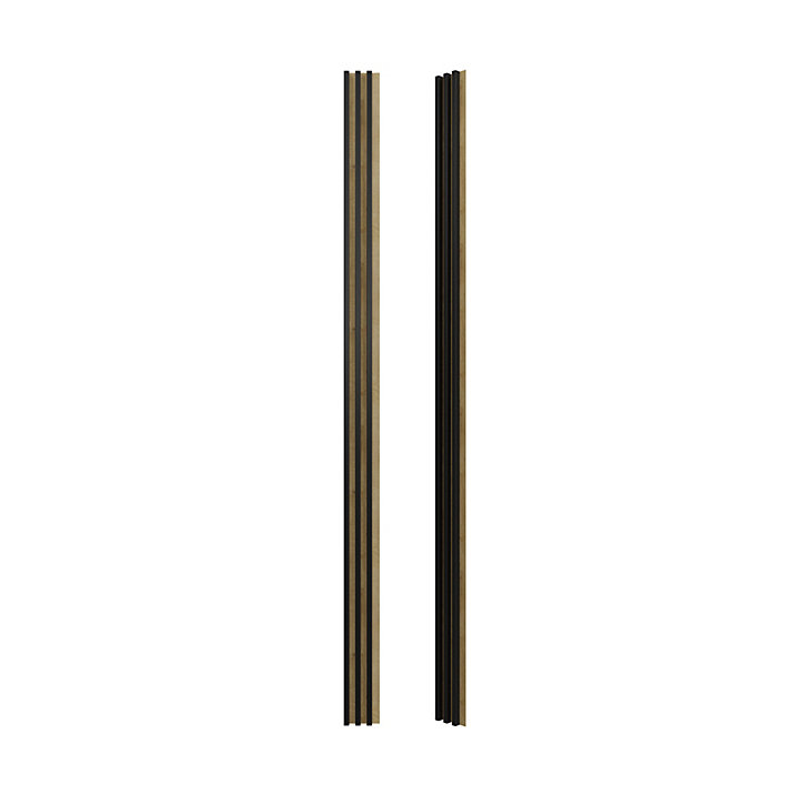 Lambris lamelles Linea Slim Black MDF noir et chêne 15 x 265 cm, ép. 30mm