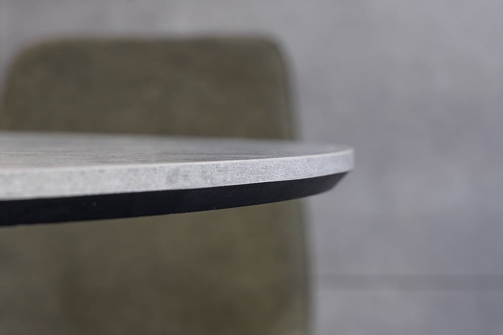 Runder Esstisch ATELIER 100cm grau Beton-Design schwarz Metall