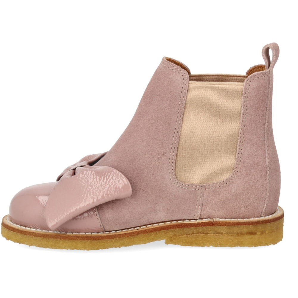 Køb Angulus Faded Rose/Rose Elastic Chelsea Støvle Med Laksnude- Og Sløjfe