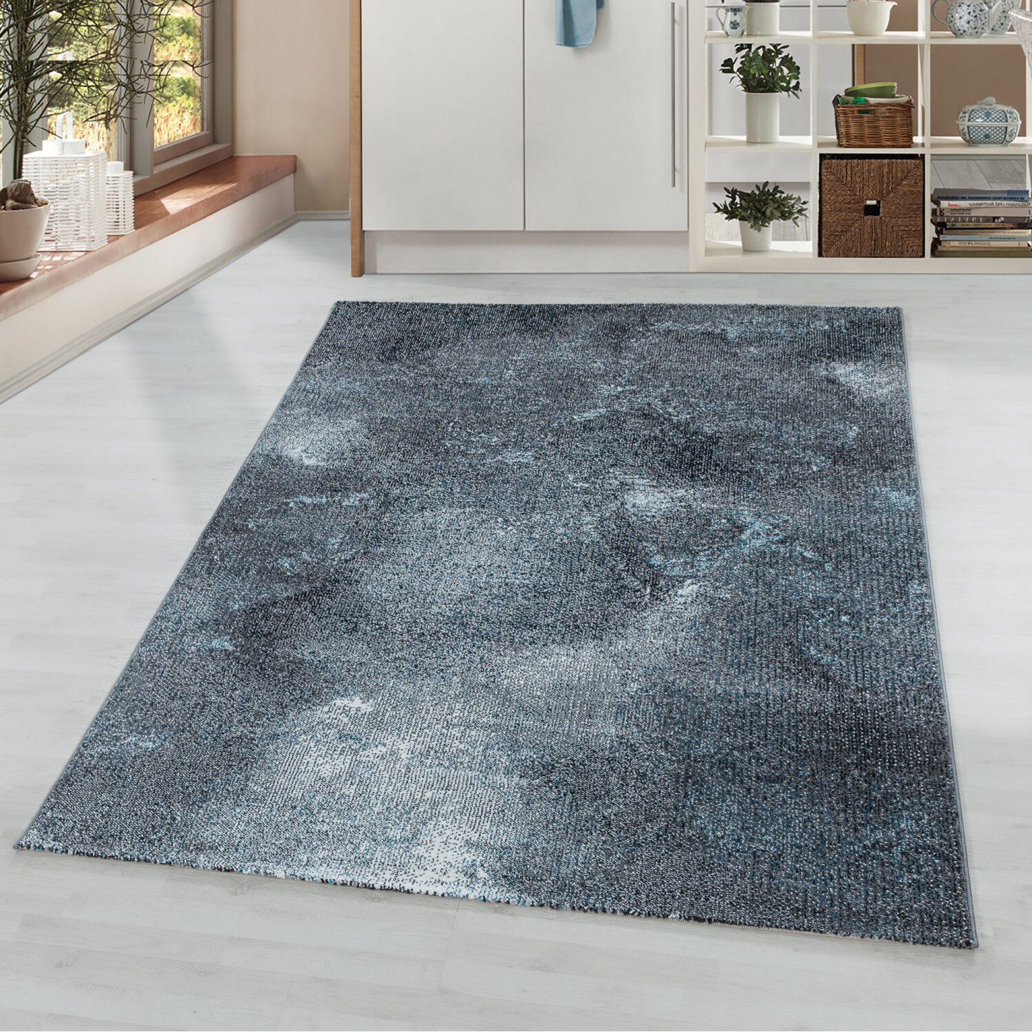 Moderner Designer-Teppich mit Kurzflor, Abstraktes Design für Wohnzimmer