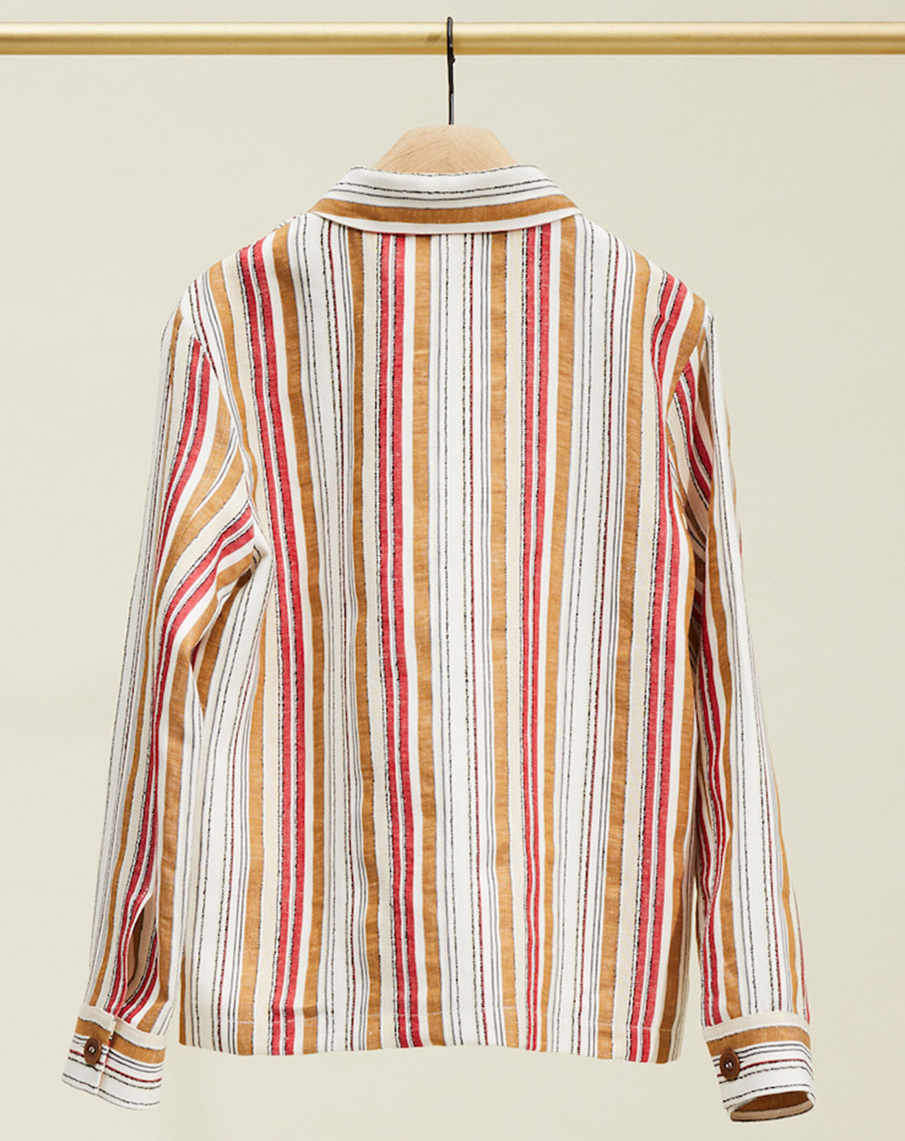 Chloé Stora Veste en Lin mélangé Veggie à rayures rouge