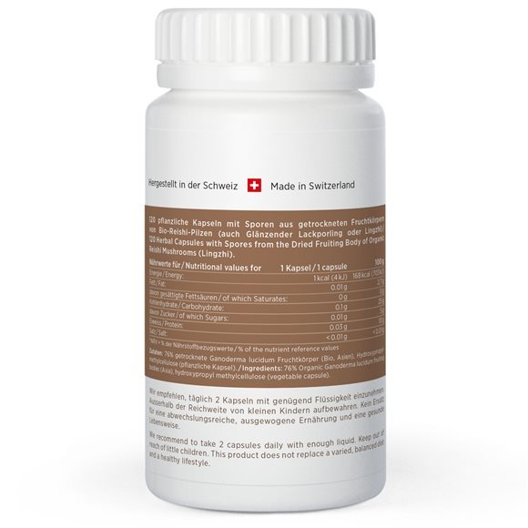 KINGNATURE REISHI VIDA Kaps 300 mg Bio Sporen Ganoderma Lucidum Ds 120 Stk