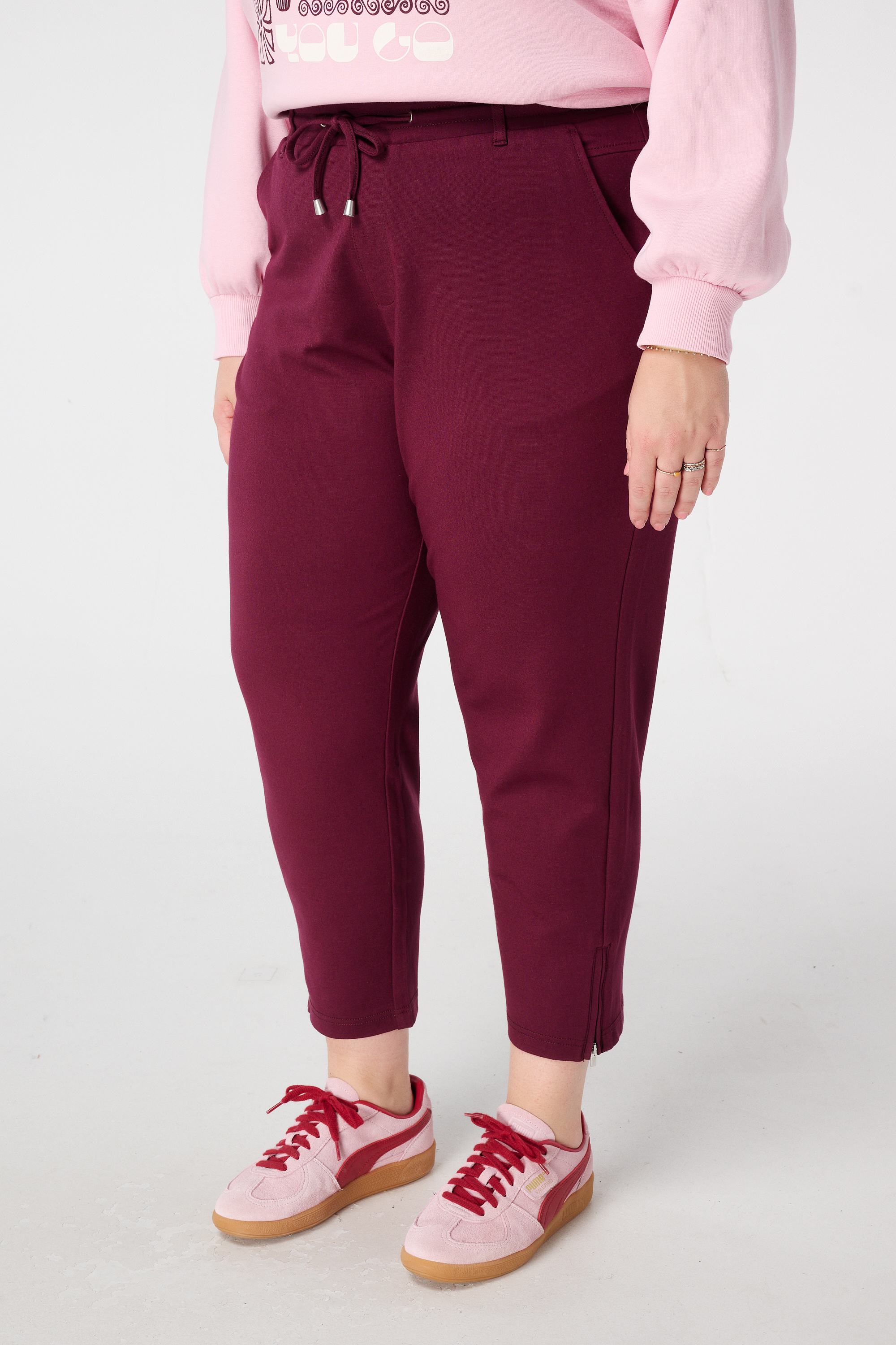 Broek met elastische tailleband Bordeaux