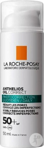 La Roche-Posay Anthelios Oil Correct Gel-Crème Solaire Matifiante IP50+ Visage Peaux Grasses 50ml