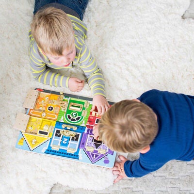 Melissa & Doug Låsebrett 6 Luker Med Dyr