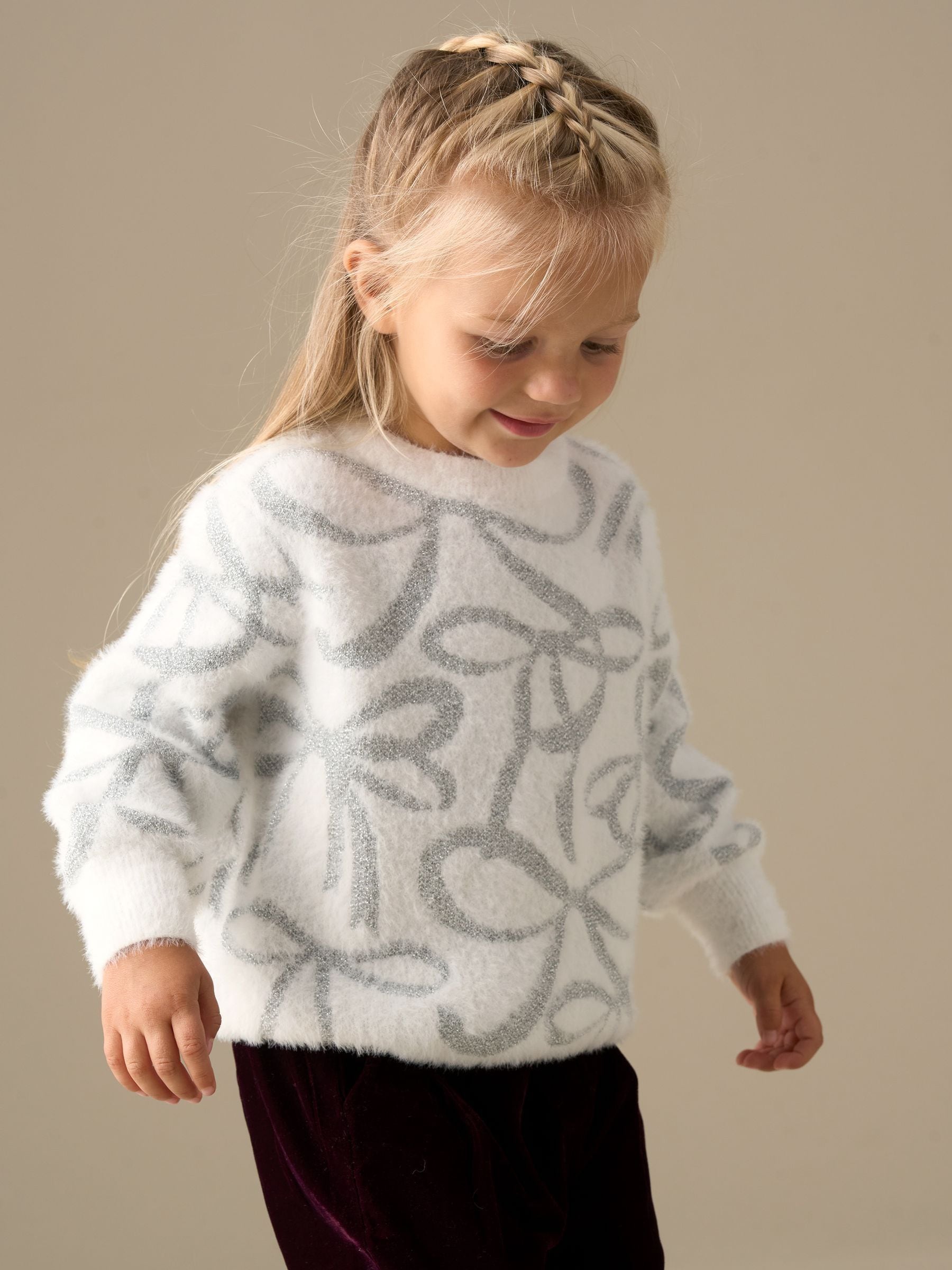 Angel & Rocket Livia Silver Bow Eyelash Jumper
