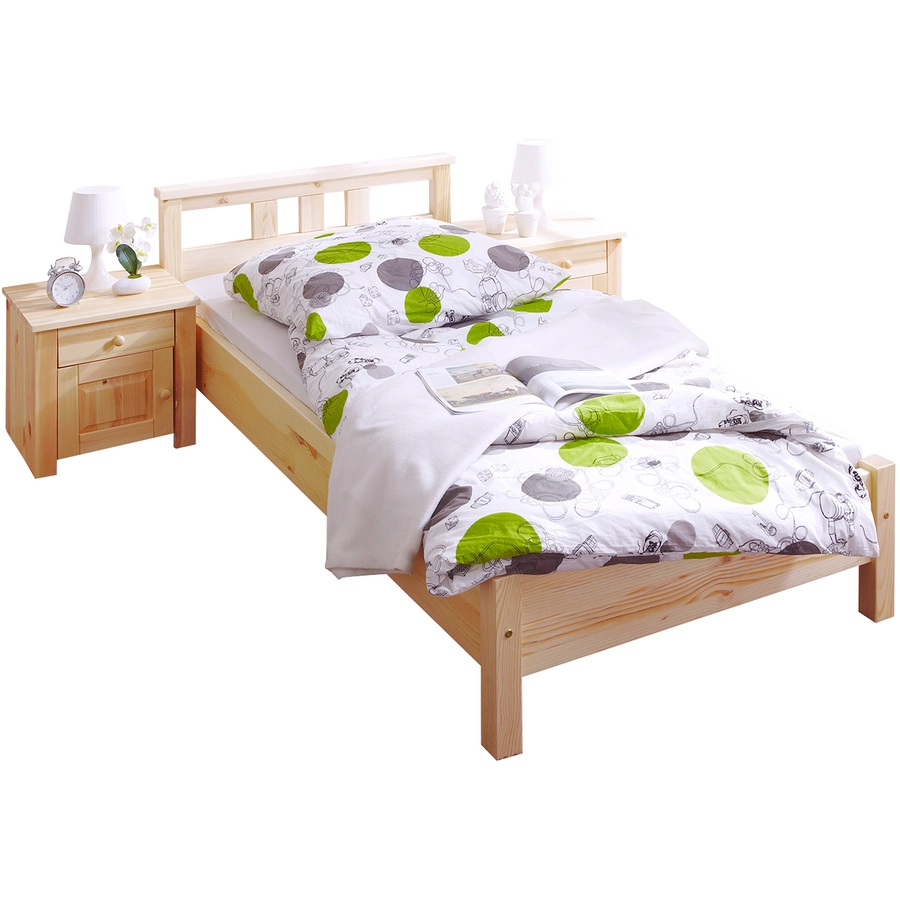 TICAA Einzelbett und Doppelbett Merci Kiefer Natur Natur
