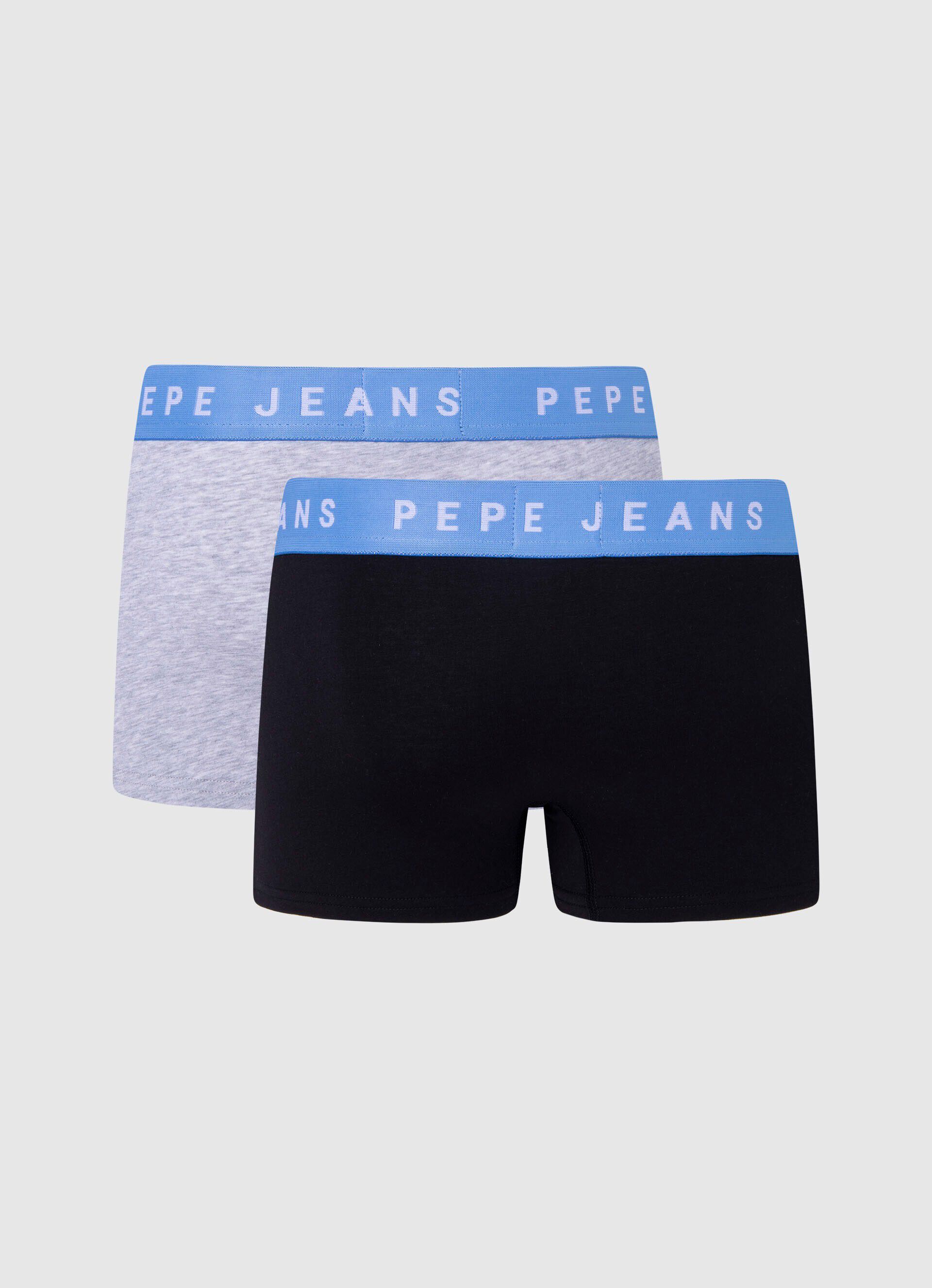 Conjunto de 2 cuecas boxer de algodão elástico - pretas