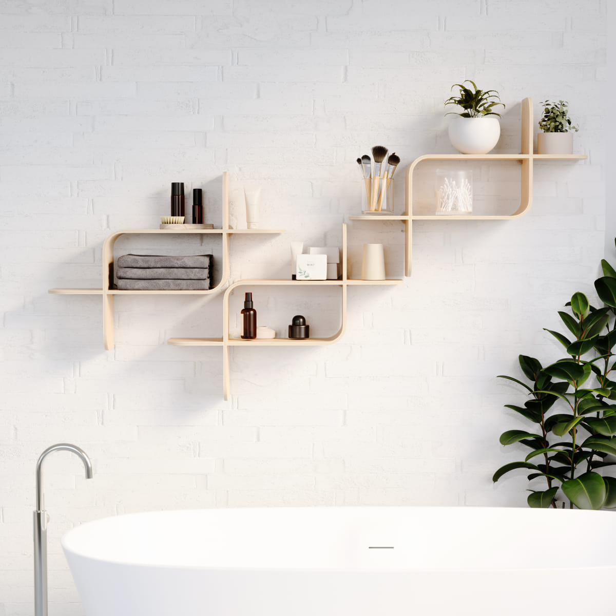 Wandplank Umbra Montage Naturel hout