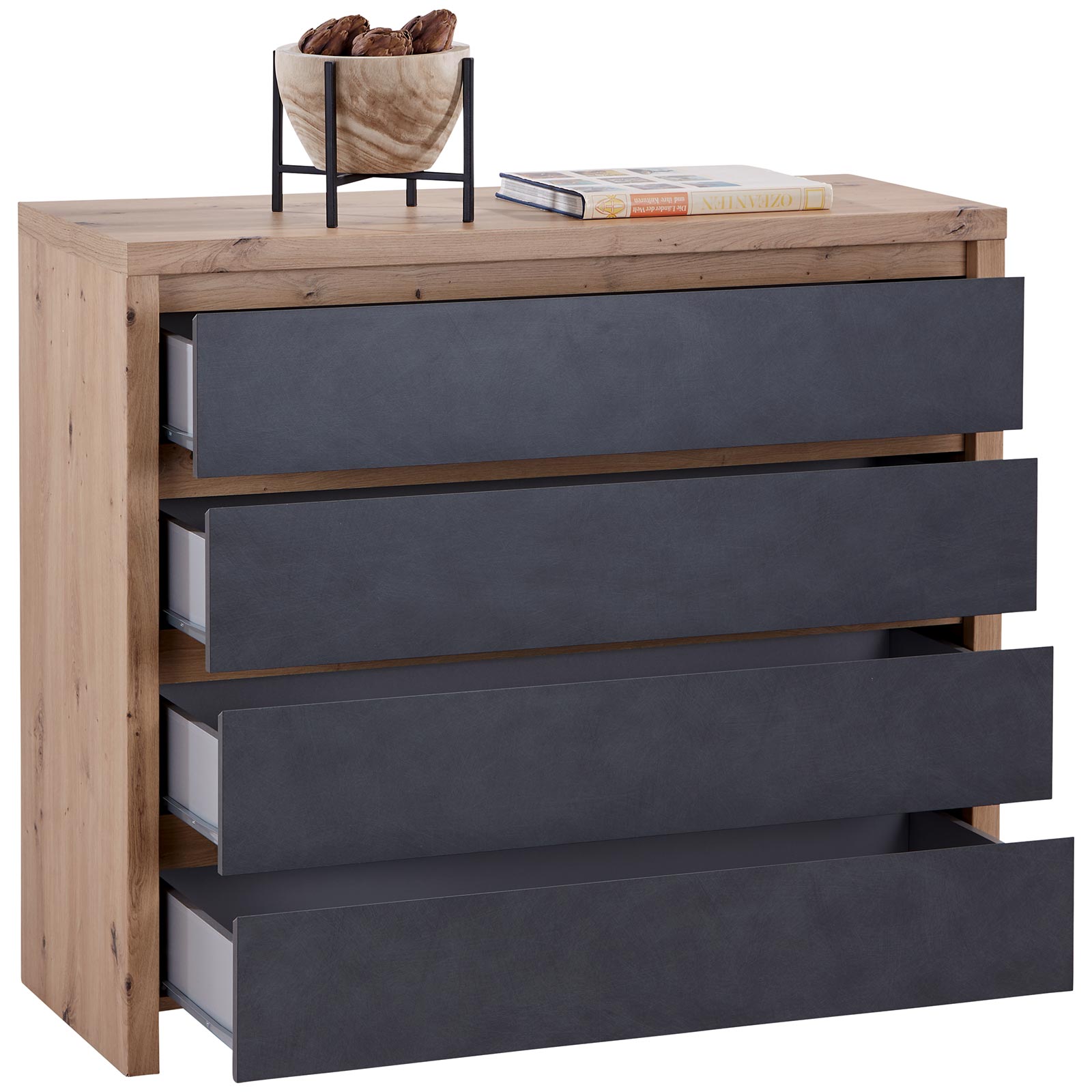 Kommode - Artisan Eiche - Matera - 4 Schubkästen - 105 cm