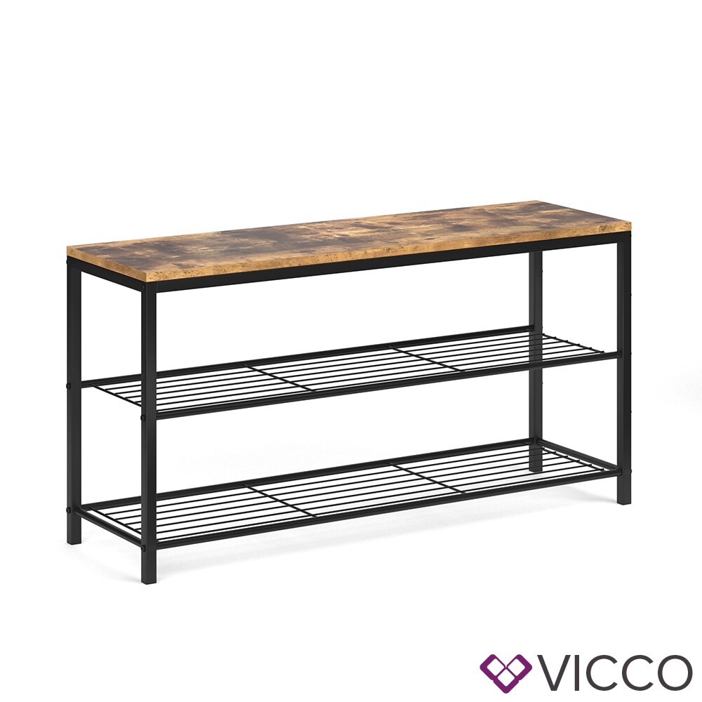 VICCO Schuhbank FYRK Schuhregal 100cm Schuhschrank Sitzfläche Sitzbank 2 Ablagen