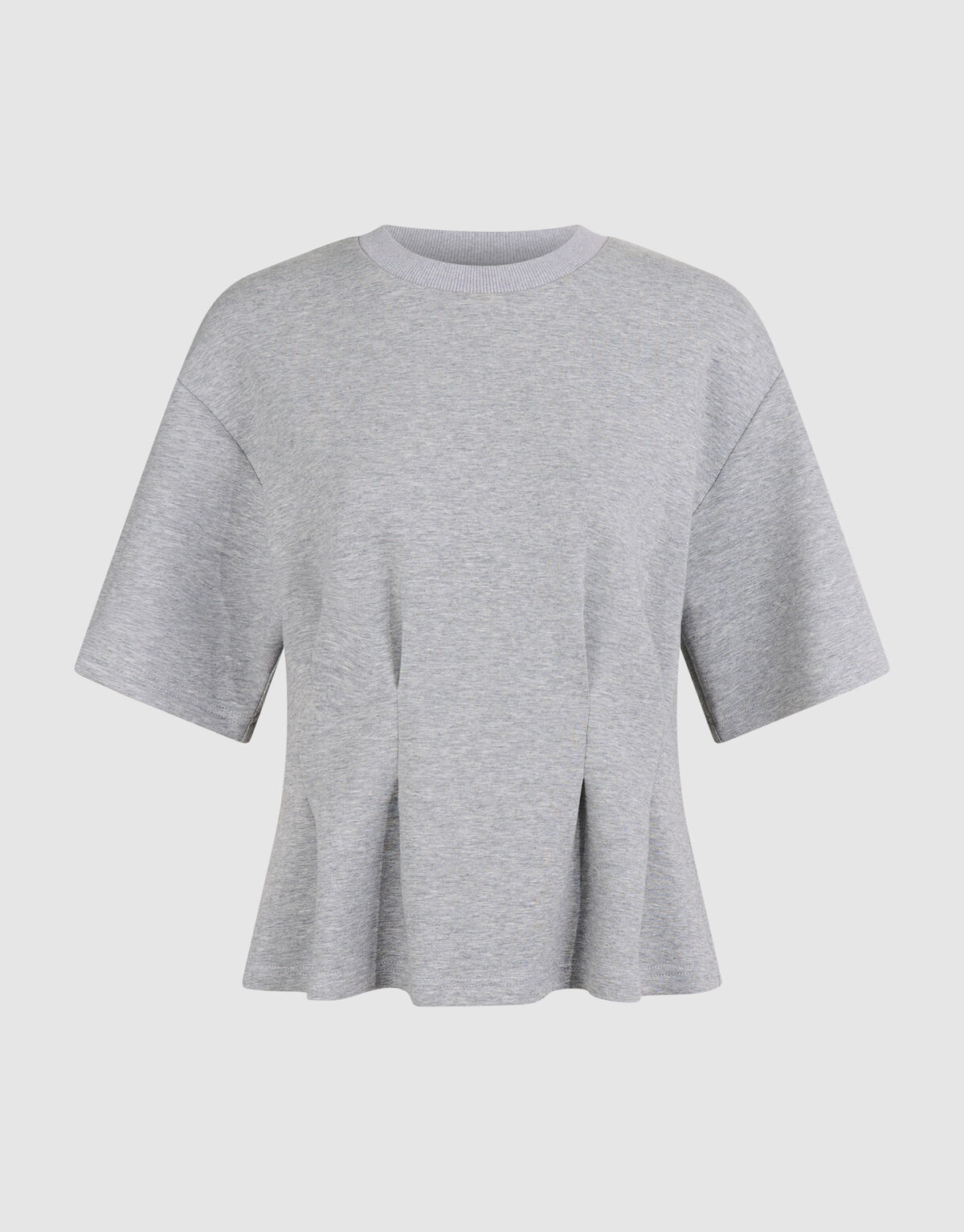 Peplum Scuba T-shirt Lichtgrijs