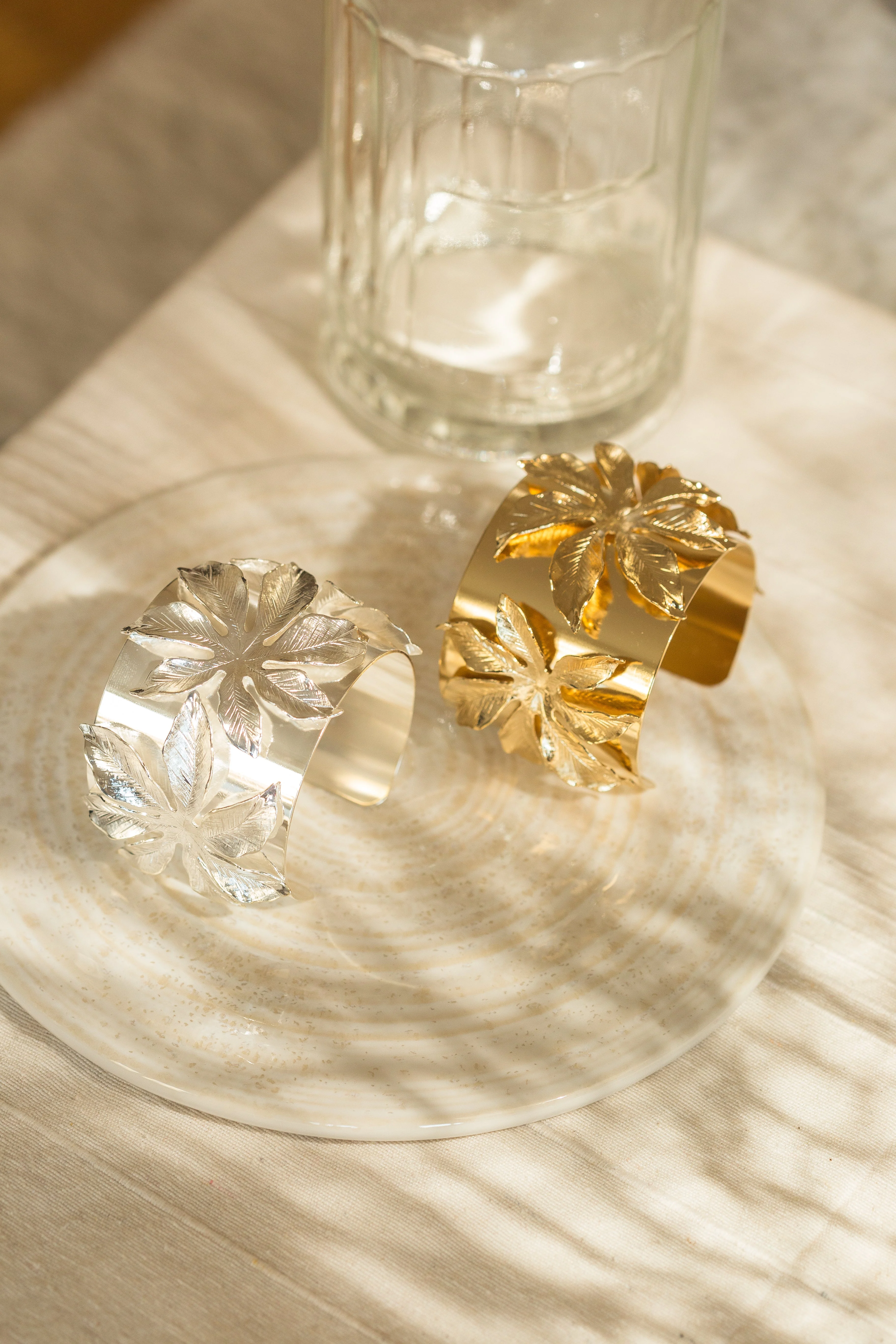 CHLORIS - Manchette fleur plaqué argent | Argent