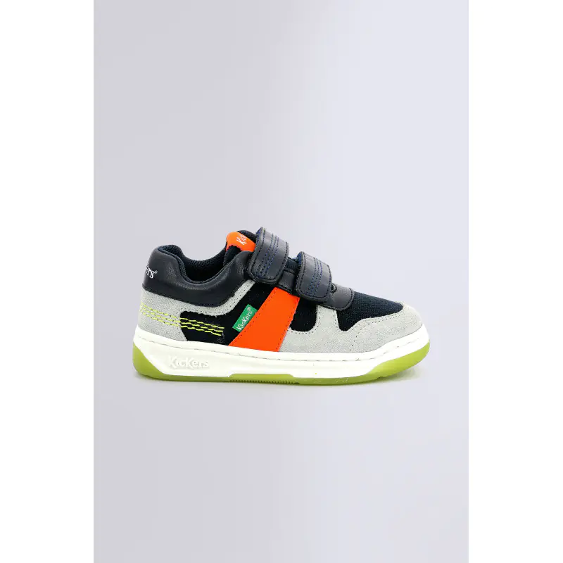 KALIDO MARINE GRIS ORANGE BASKETS BASSES Synthétique Garçon