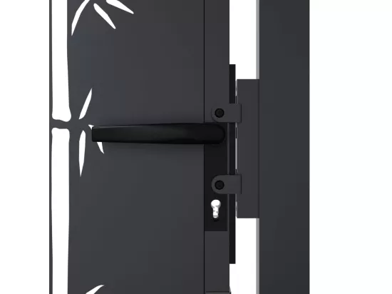 Portail de jardin anthracite 105x205 cm acier design de bambou