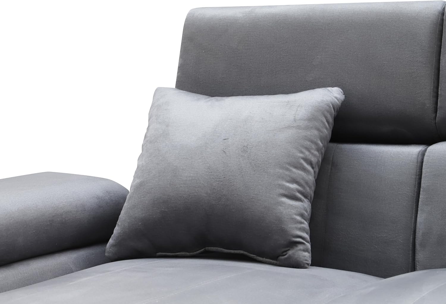 Ecksofa OTTO, Eckcouch mit Schlaffunktion, Federkern, Verstellbare Kopfstützen, Einfacher Klappmechanismus, Bettfunktion, Zusätzlicher Stauraum, Plüsch Anthrazit, Rechts