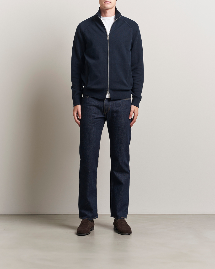 BOSS BLACK Idino Knitted Full Zip Dark Blue