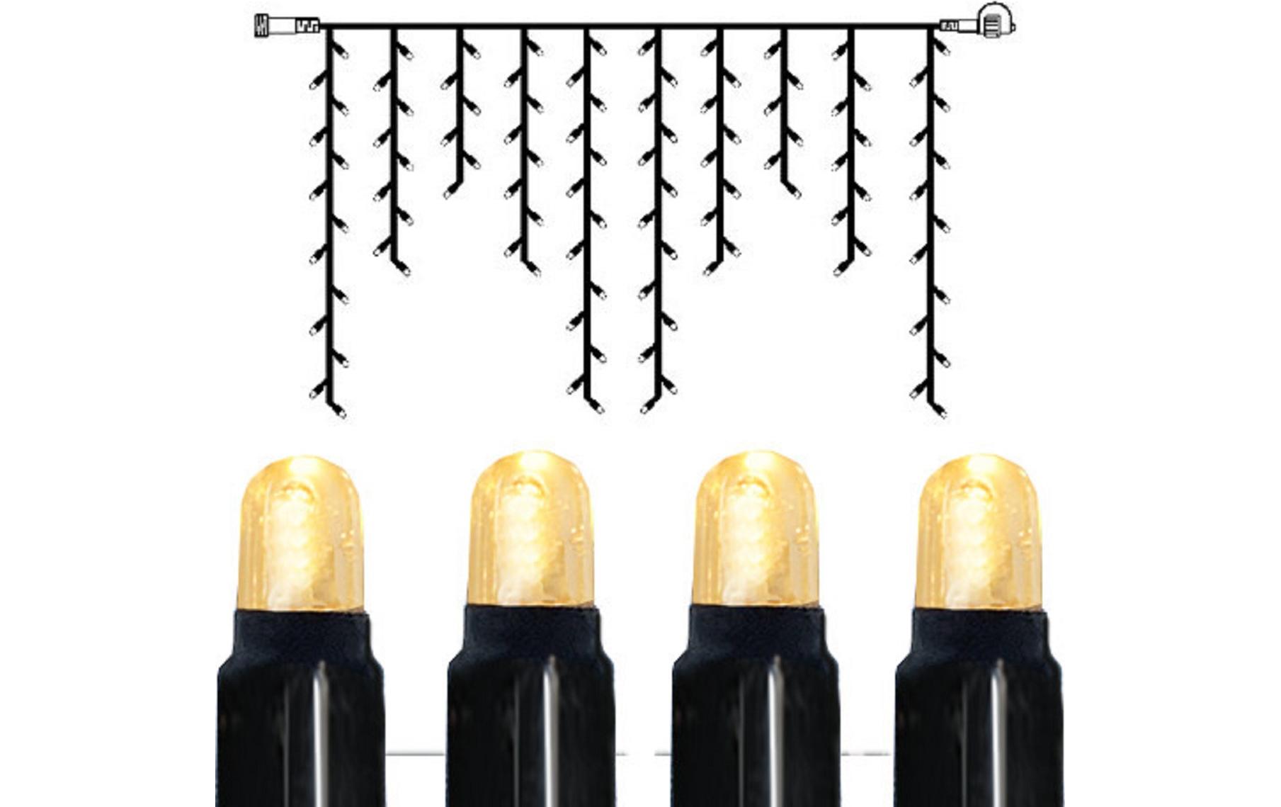 System LED Extra Icicle, Schwarz / Warmweiss, 200 x 100 cmLED-Lichterkette mit 100 warmweissen LEDs