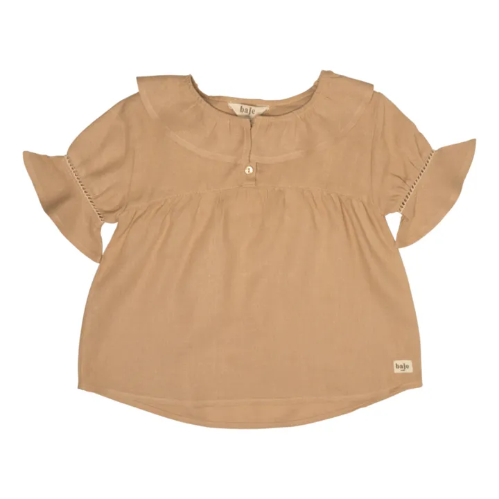 Baje Studio Blouse Berra Lin Volants  | Rose pêche