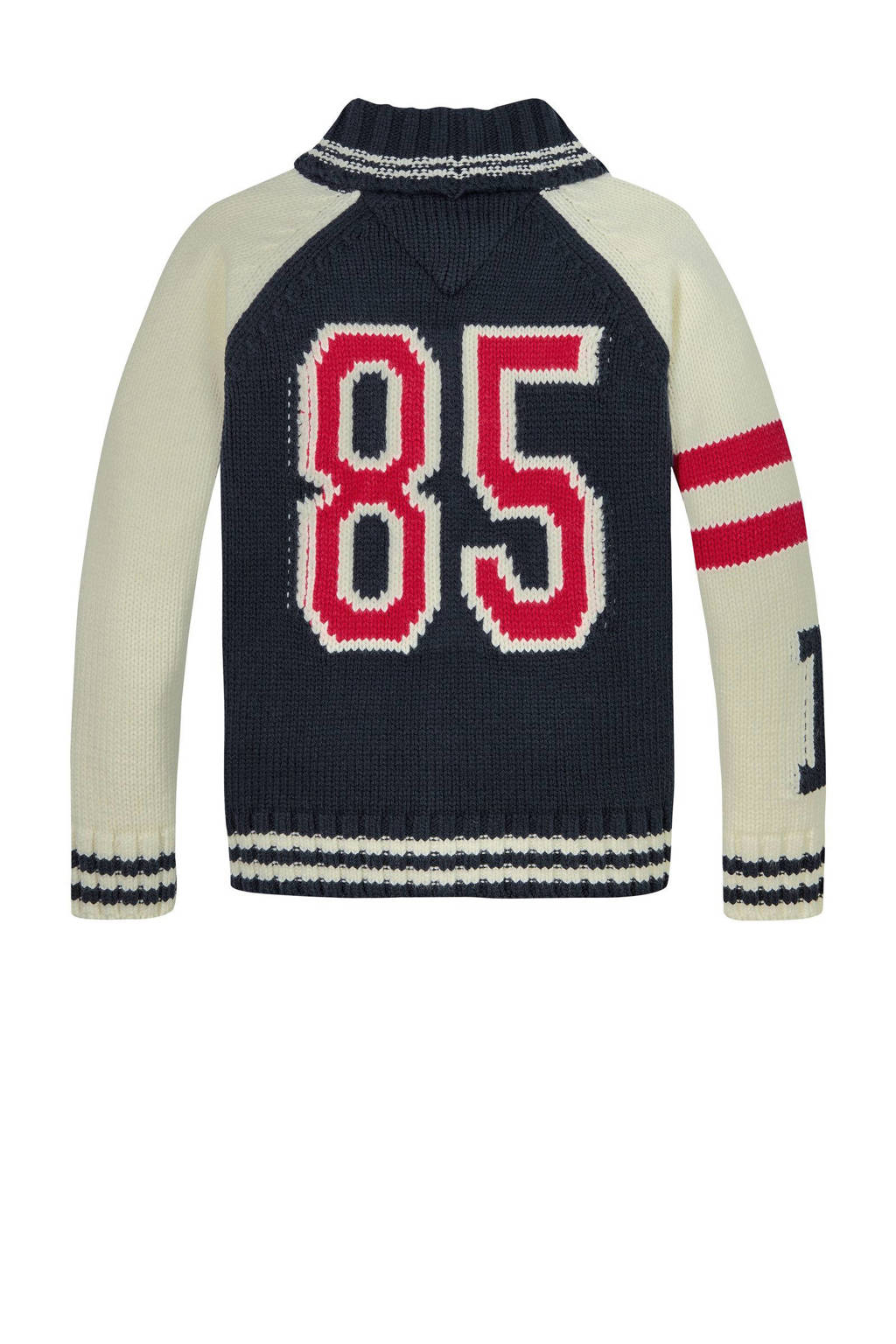 Tommy Hilfiger vest donkerblauw grof gebreid
