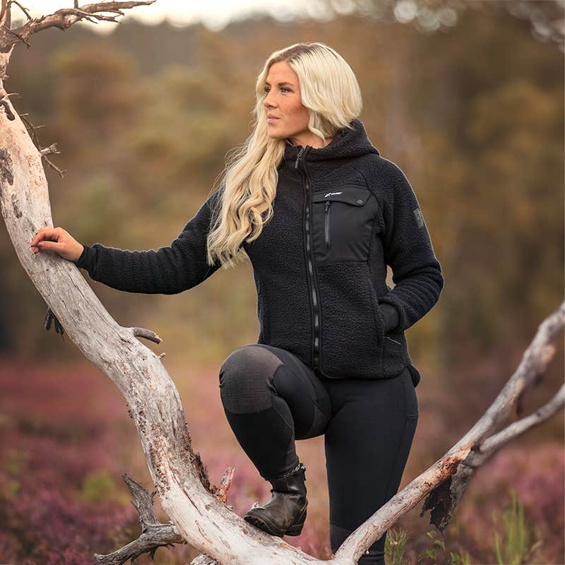 Sherpa Hoodie Dame Caviar