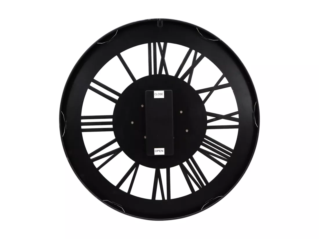 Horloge murale industrielle en métal et verre - D. 60 cm - Anthracite - ASTORIA