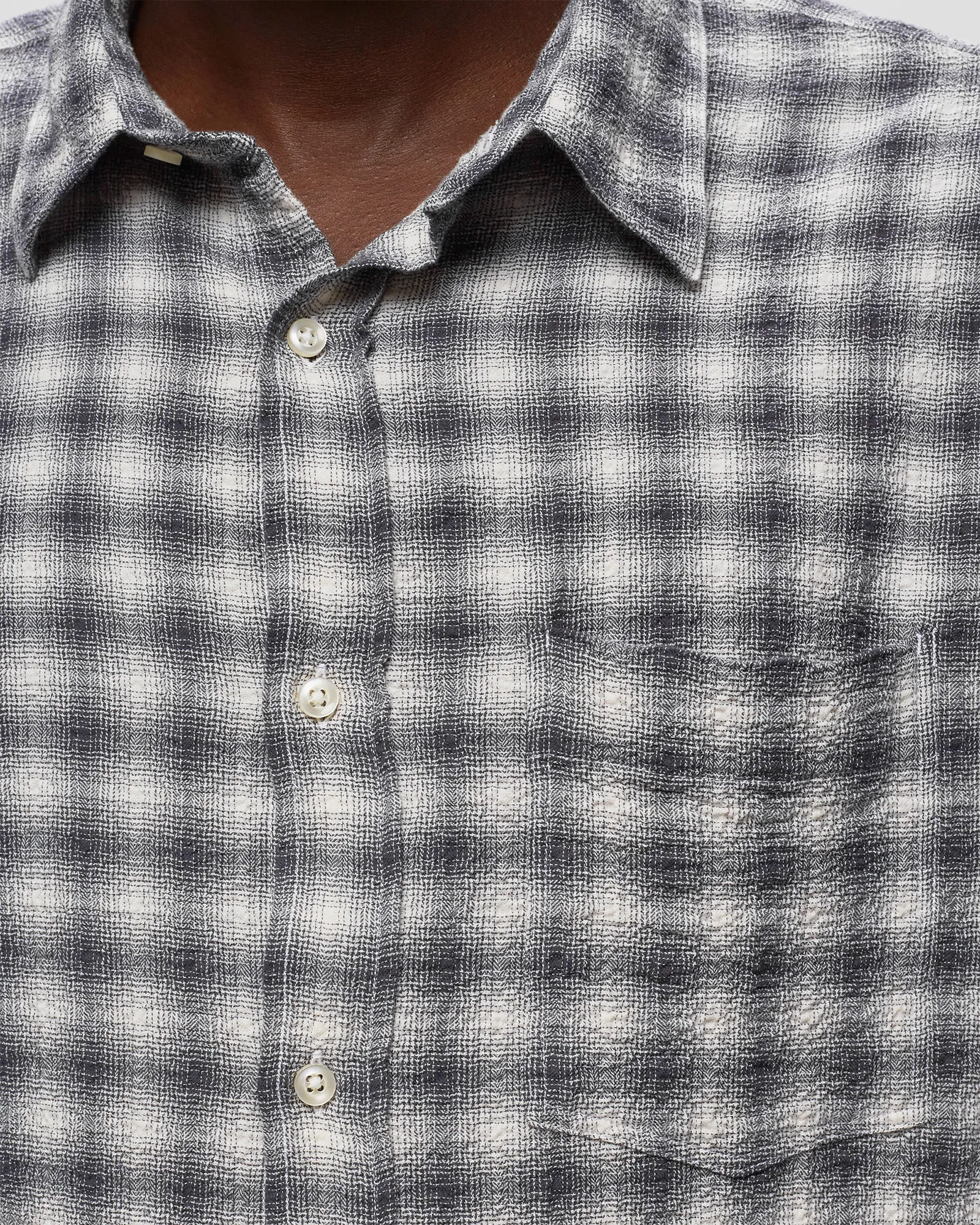 Officine Générale ALEX CHECK COTTON SEERSUCKER