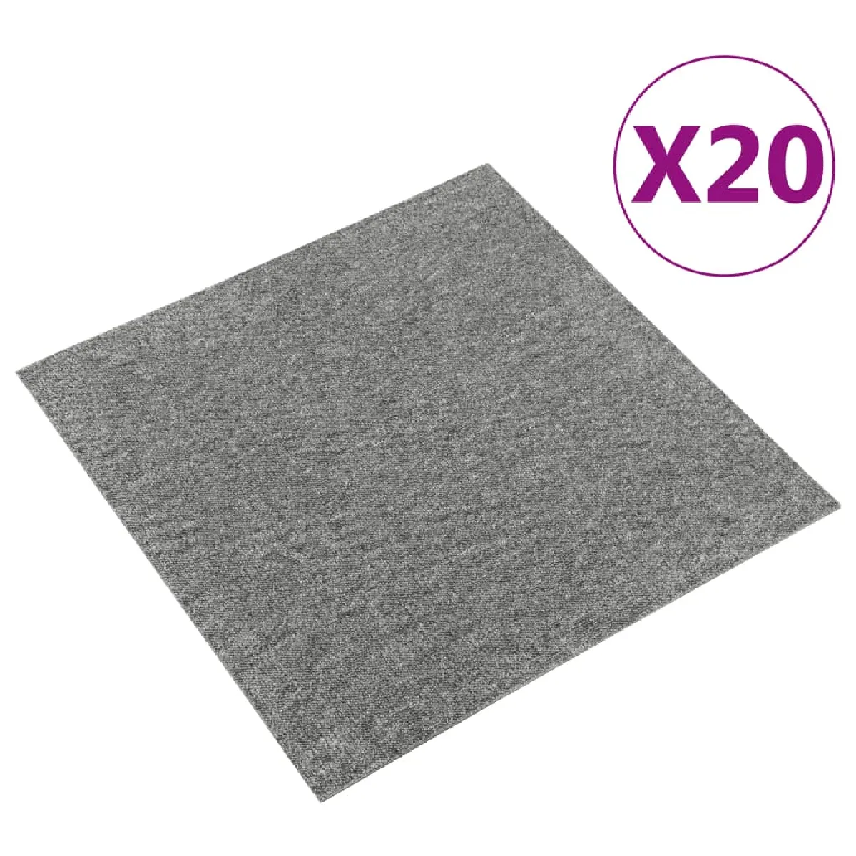 vidaXL Dalles de tapis 5 m² - Gris