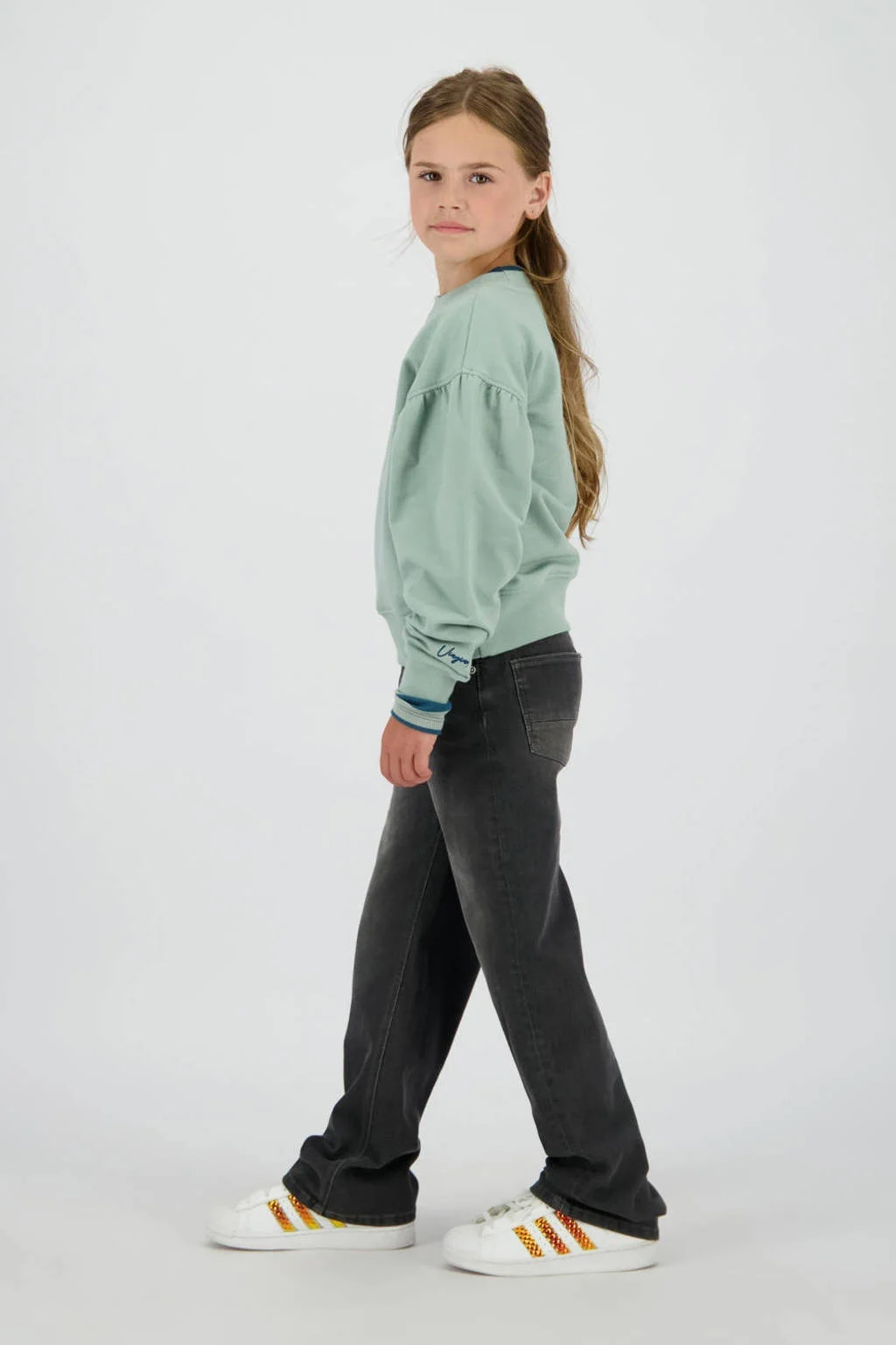 Vingino wide leg jeans grey denim
