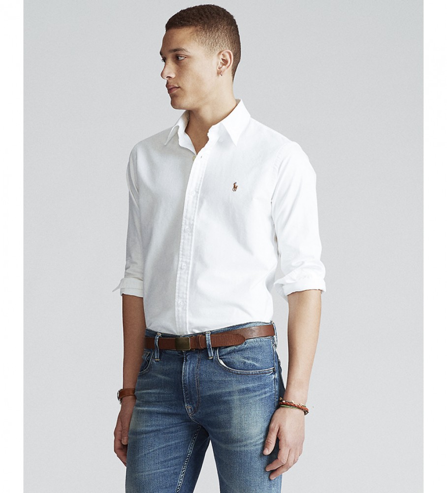 Ralph Lauren Camisa Camisa Oxford Custom Fit blanco