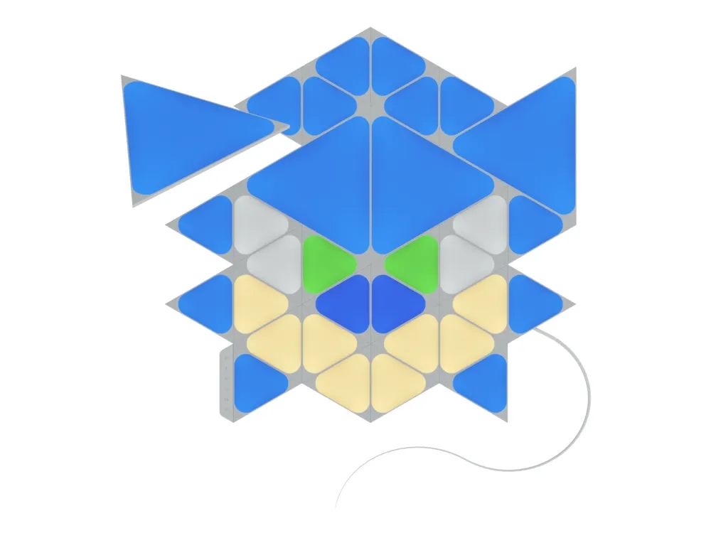 Nanoleaf Shapes Starter Kit (Sonic Limited Edition) - Trådløst belysningssæt - LED x 32 - klasse G - RGBW-lys - 1200-6500 K - triangel