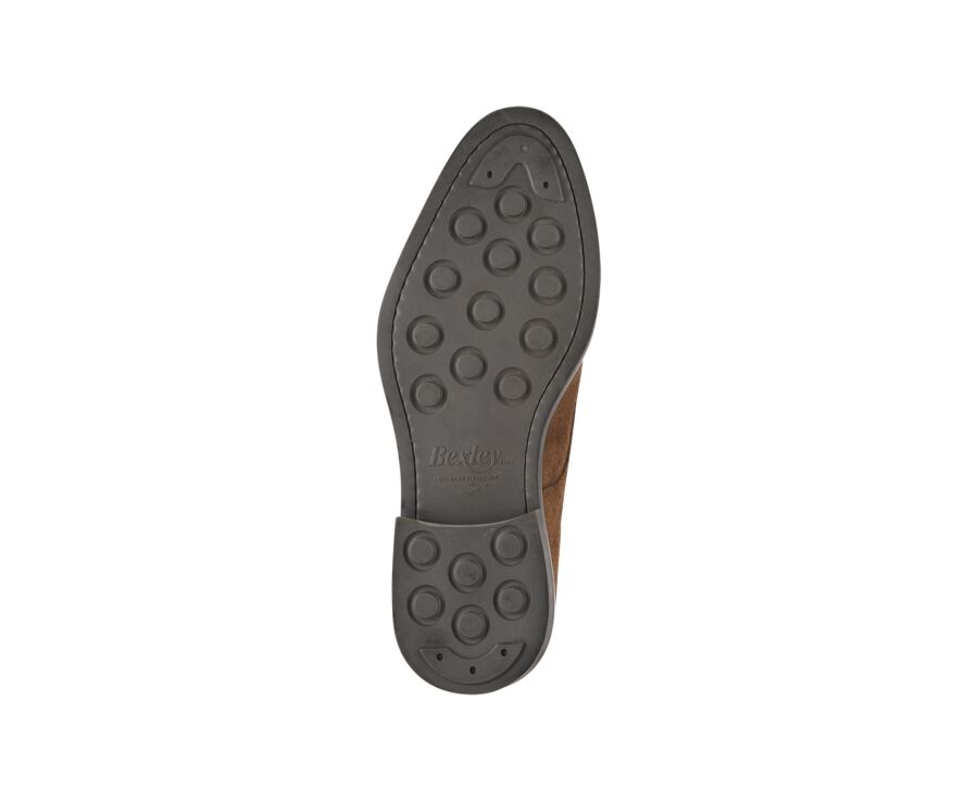 Derbies homme Velours Havane semelle gomme - DOVER GOMME CITY