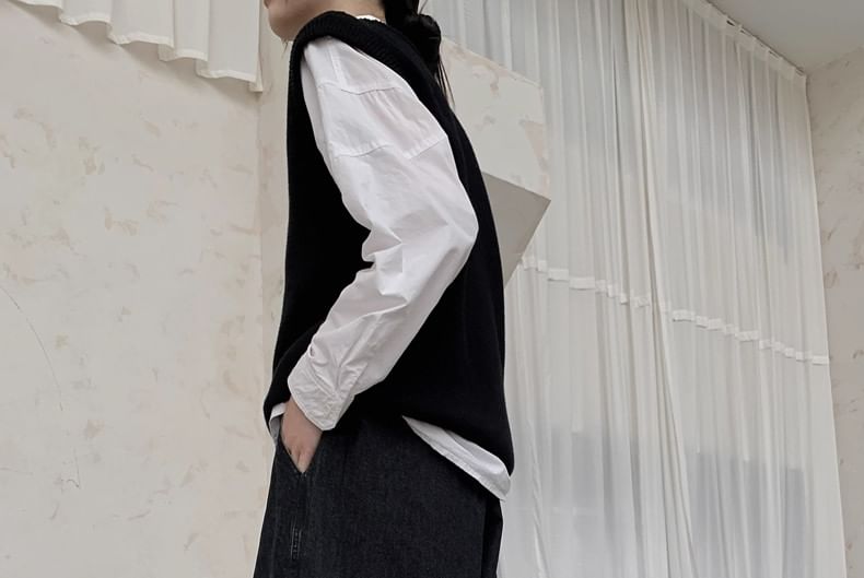 SIMPLE BLACK - Hoge taille losse baggy jeans