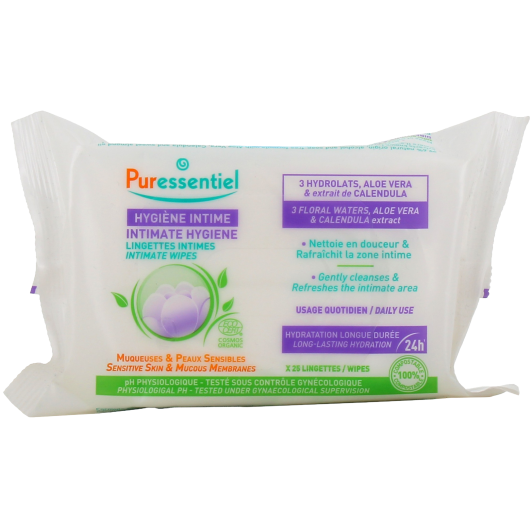 Puressentiel lingettes intimes bio - Hygiène intime