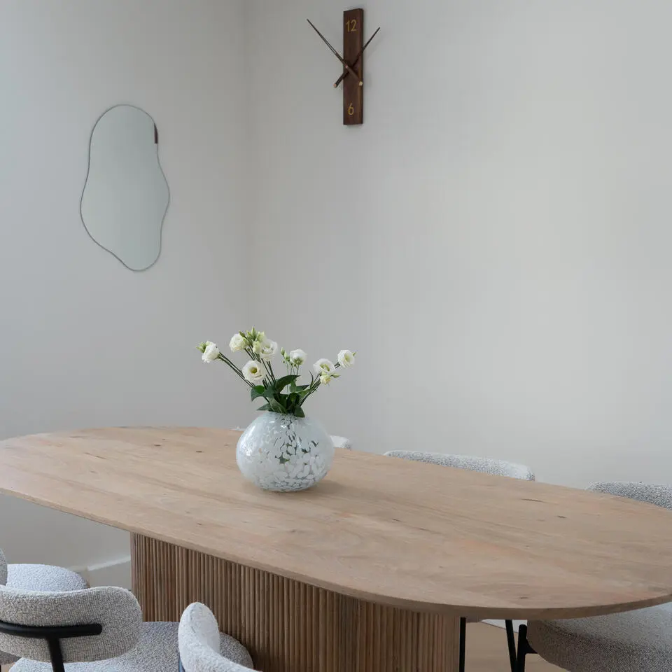 QUVIO Rechthoekige wandklok – 40cm – Hout – Donkerbruin