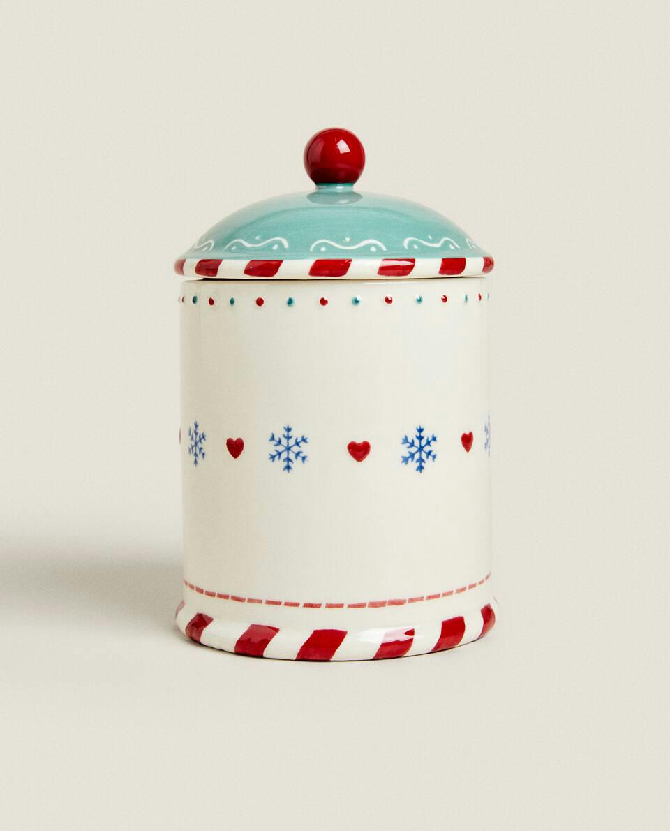 POTE DE BISCOITOS DE NATAL INFANTIL EM CERÂMICA