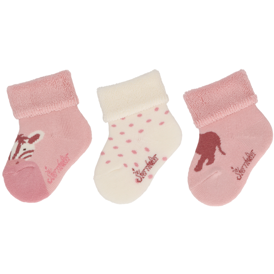 Sterntaler Baby-Söckchen 3er-Pack Afrika zartrosa