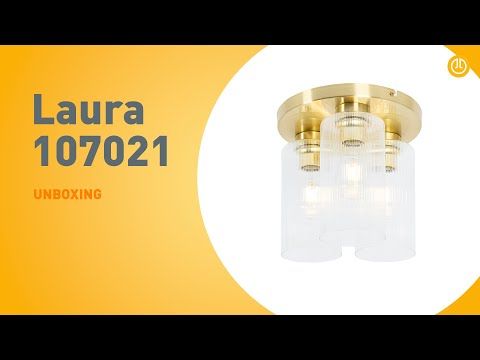 Art Deco plafondlamp goud met glas 3-lichts - Laura