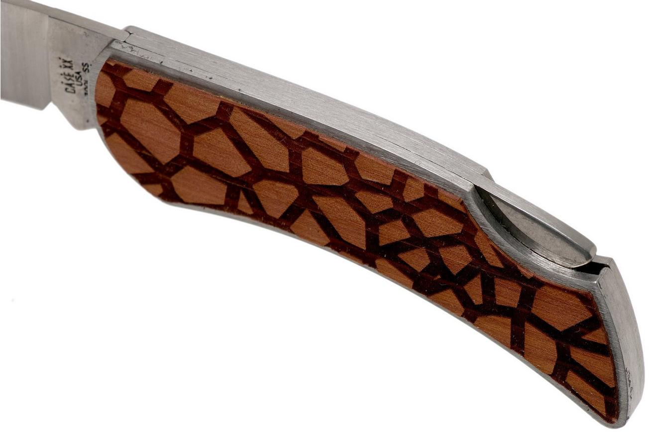 Case x Woodchuck Executive Lockback Brushed Stainless, Giraffe, 64320, M1300L SS zakmes