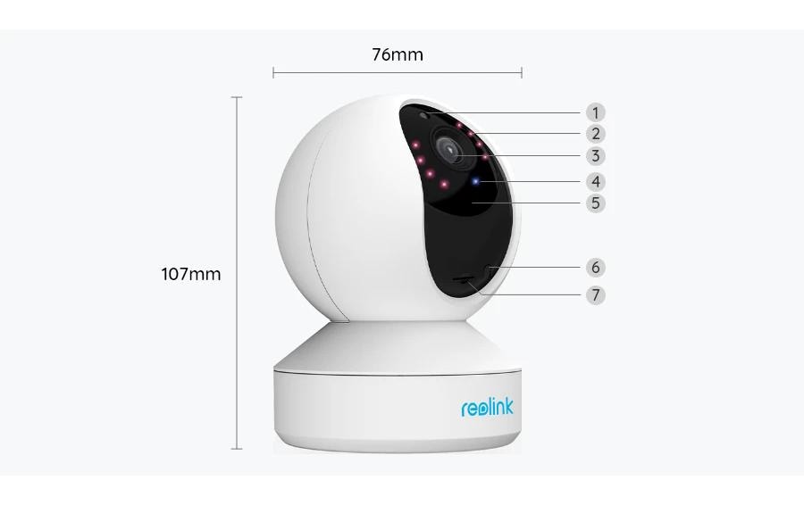 Netzwerkkamera E320 Weiss3MP Indoor Kamera mit Schwenk- (355 Grad) & Neigefunktion (50 Grad) bei Tag & Nacht, Sprechfunktion sowie Personen-/Tiererkennung