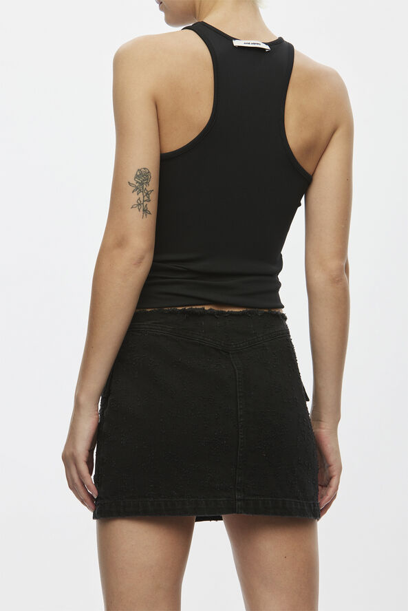 Oval Square Limit Denim Skirt 0109 0109 black distressed