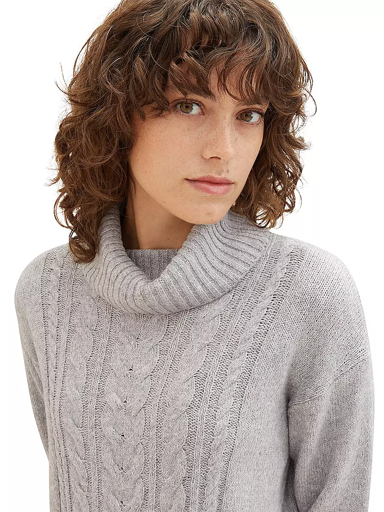 TOM TAILOR Rollkragenpullover grau