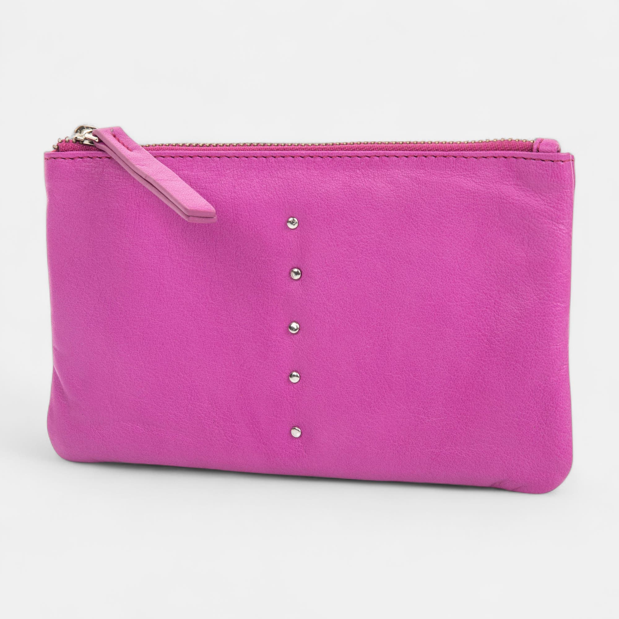 Petite maroquinerie en cuir rose
