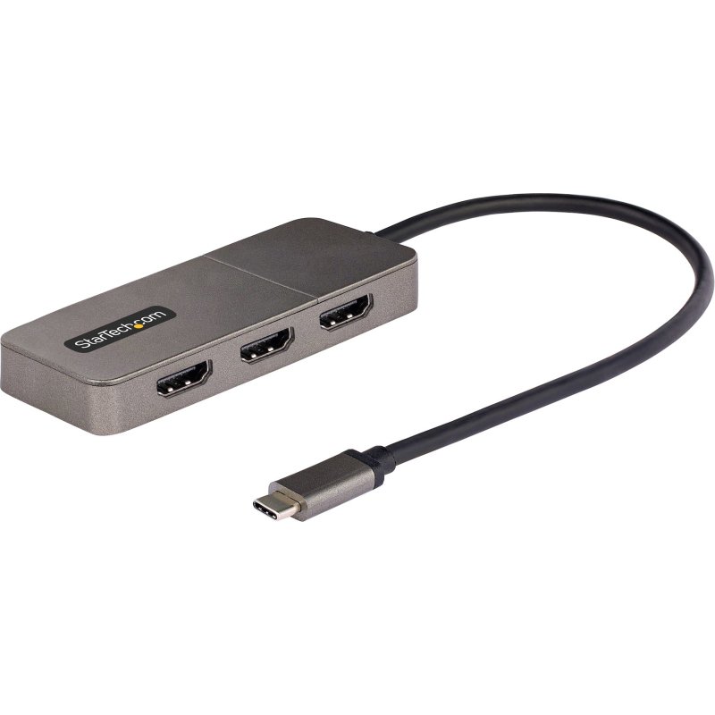 StarTech.com Hub USB-C MST à 3 Ports - Adaptateur Multi-Écrans USB C vers 3x HDMI pour PC Portable - Splitter Triple HDMI Jusqu'à 4K 60Hz avec DP 1.4 Alt Mode & DSC - Hub Thunderbolt 3 vers HDMI avec Câble de 30cm