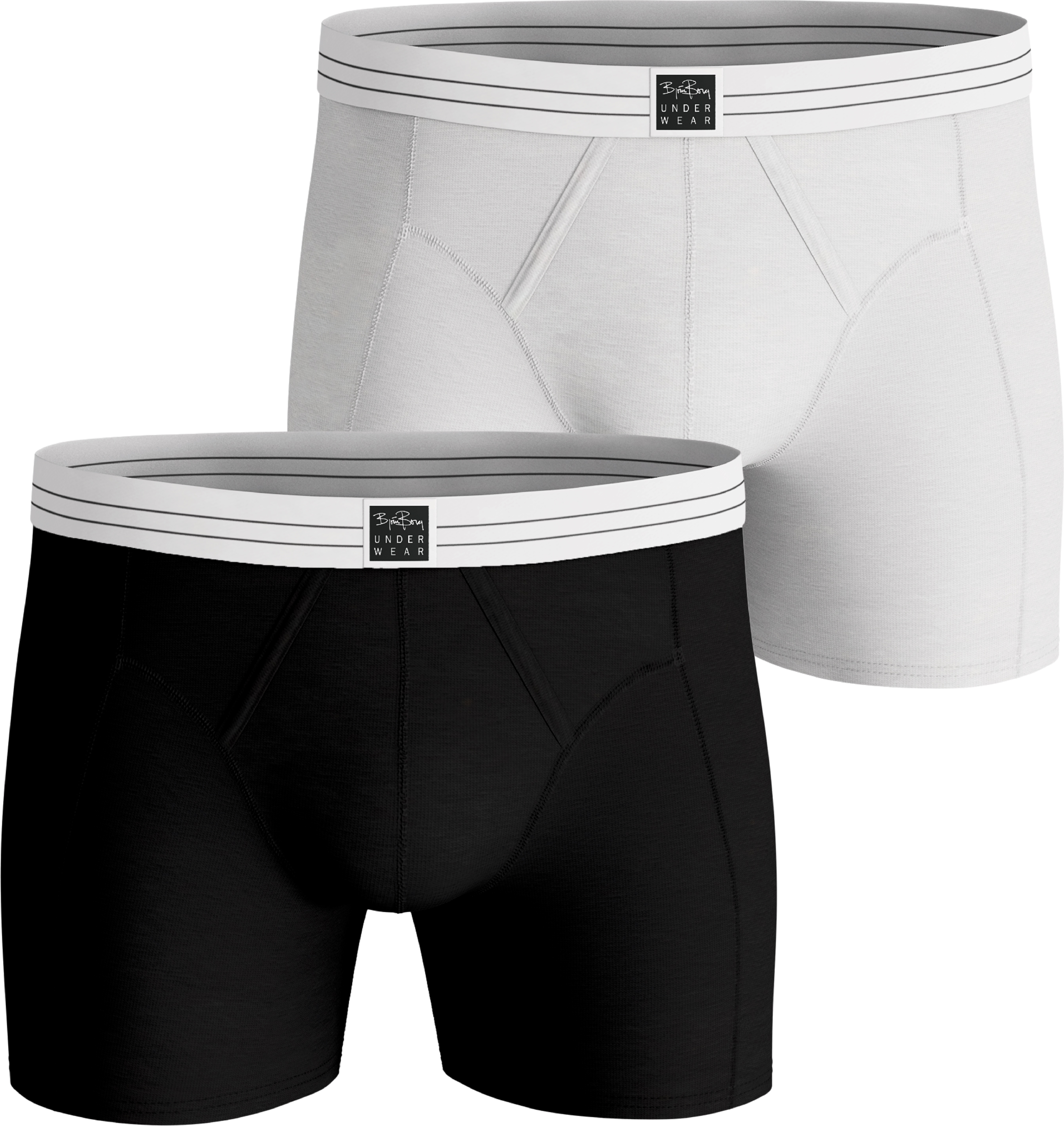 Premium Cotton Stretch Original Boxer 2-Pack Herre Black/White