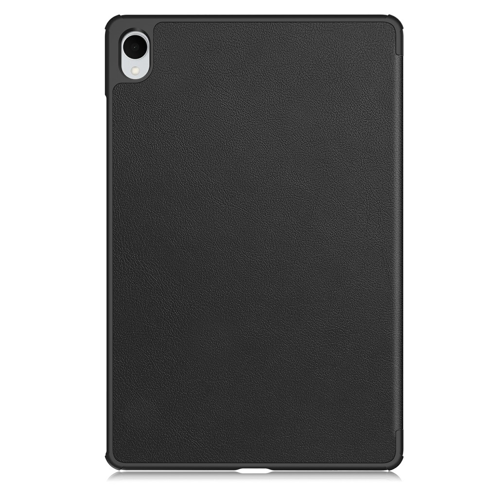 Samsung Galaxy Tab S11 Leder Tasche Smart Cover Hülle Litchi Look - Schwarz