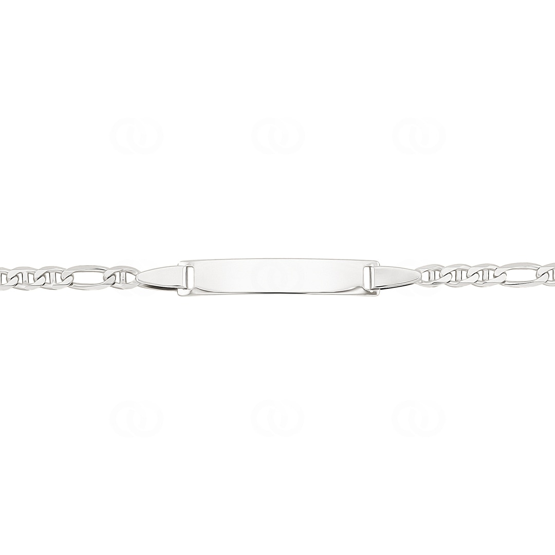Gravurarmband Figaro 3+1 750/18 K Weissgold 2.9mm - 14cm